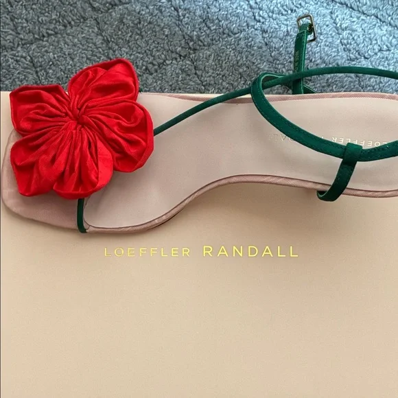 Loeffler Randall Green and Red Floral Sandals - Picture 2 of 6